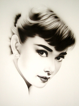 audrey hepburn, portrait art, artist, painting, commissions, portraits